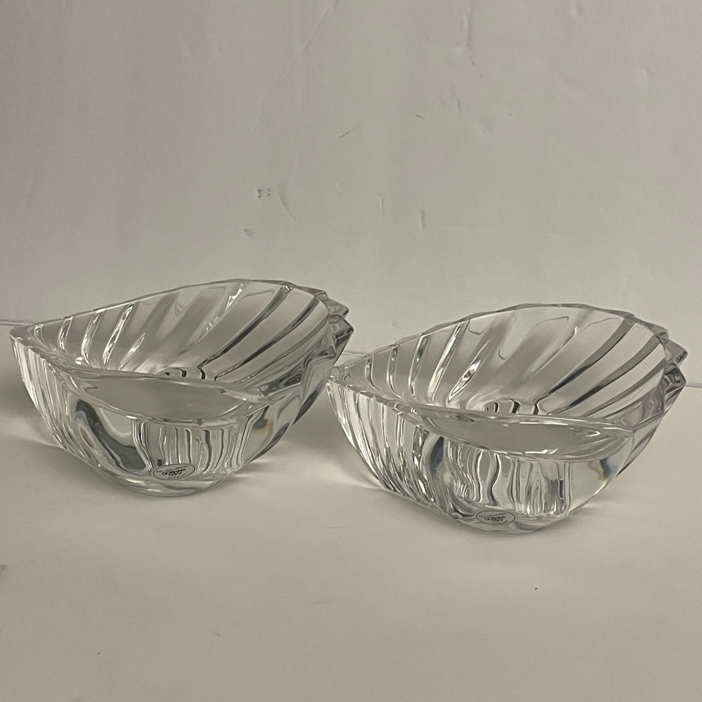2-Pc Esprit Heart Candle Holders by Gorham Crystalites